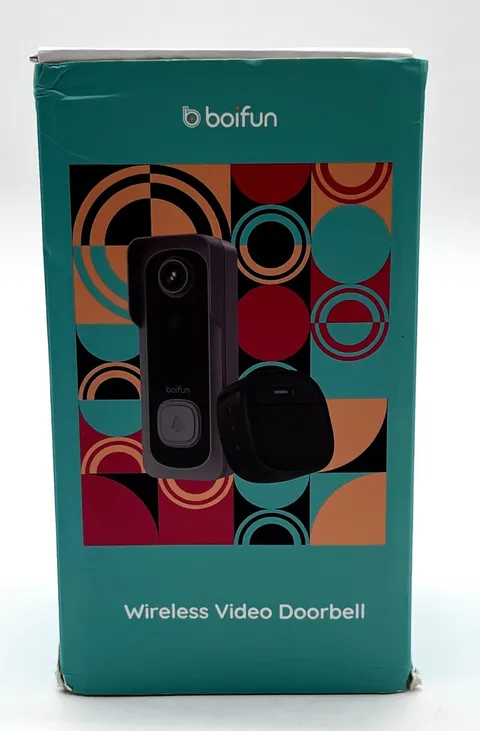 BOIFUN Black Wireless Video Doorbell 2.4GHz WiFi Camera with Chime