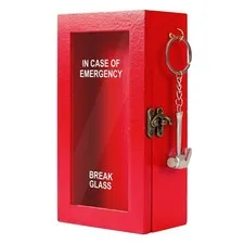 Emergency Box with Hammer Break Glass Desk Decor Gag Gift Medium