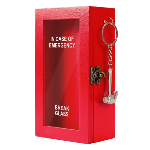 Emergency Box with Hammer Break Glass Desk Decor Gag Gift Medium