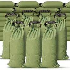 Flood Water Barrier Sand Bags - 100Pcs Thickened Long Canvas Flood Protection...
