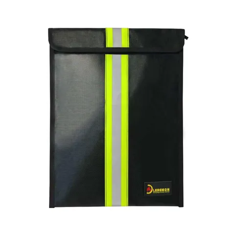Fireproof Waterproof Bag 15.4x11.6 Inch with Reflective Strips - Protects