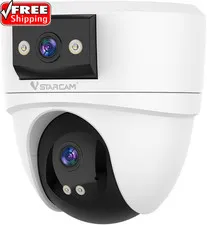 6MP Dual Lens Indoor Security Camera Wireless, 2.4G/5G Wifi Dual-Band with 360°