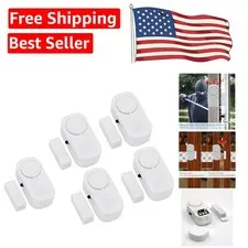 Battery-Powered Wireless Home Security Alarm - 5 Pack with Magnetic Sensors
