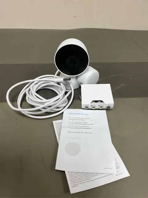 Google Nest Cam - Indoor Wired Smart Home Security Camera - Snow 2