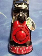 New - Master Lock 1500ID Speed Dial Combination Lock (Red)