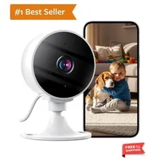 2K Wi-Fi Security Camera for Indoor Use with Remote App Control & Night Vision