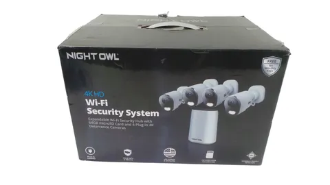 Night Owl  4-Cameras Indoor/Outdoor Plug-In Wi-Fi IP 4K 64GB Security System