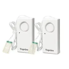 Topvico Water Alarms Leak Detector, 120dB, 37.8 Inches Cable, 2 Packs