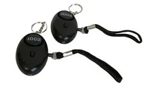 2 Personal body Alarm & Flashlight W/ Keychian Clip & Rip Cord Activation womans