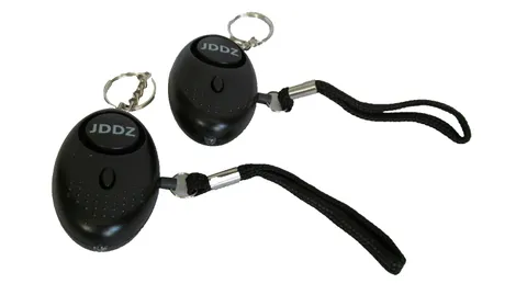 2 Personal body Alarm & Flashlight W/ Keychian Clip & Rip Cord Activation womans
