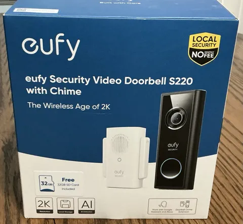 Eufy Security Video Doorbell S220 W/Chime 2k Wireless-open Box (NEVER USED)