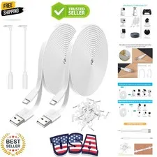 2 Pack 25FT Power Extension Cable Compatible with Wyze Cam v4/v3/OG,Wyze Cam ...
