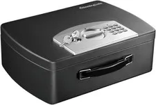 Portable Black Safe Box with Digital Keypad Lock, Small Steel Travel Safe