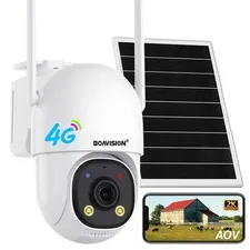 Auto Tracking AOV 4G LTE Cellular Security Camera Solar Powered, No WiFi Secu...