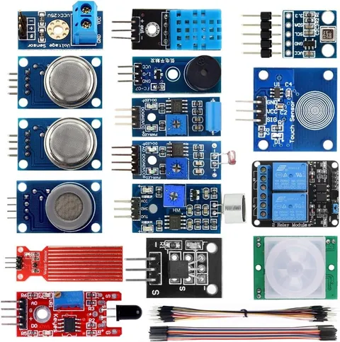 Complete 16-in-1 Sensor Kit for Smart Home Projects with Arduino Compatibility