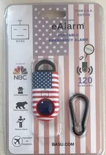 BASU eAlarm Portable Emergency Alarm Team USA Edition 120 dB Pull-Pin Keyring