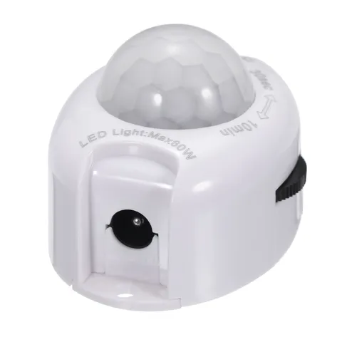 DC PIR Motion Activated Sensor Switch for LED Light, with Light Sensor White