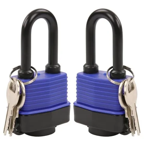  Heavy-Duty 44mm 1.75" Out-Door Padlock Keyed-Alike, Water 2Blue keyalike