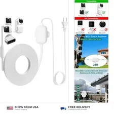 25FT Outdoor Power Adapter for WYZE Cam Pan V4, WYZE Duo/Solar Cam Pan, Type ...