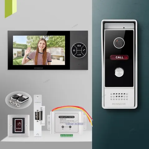 HOMSECUR 7" 4 Wire HD Video Doorphone Intercom Door Bell IR Camera Night Vision