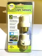 2 Pack Automatic Light Sensors. Automatic Light Control. Outdoor/Indoor Use 
