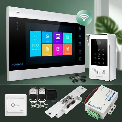 HOMSECUR 7" Wired WIFI Video Door Entry Security Intercom Password Access