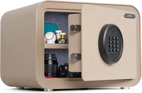 Digital Safe Box, 1.0 Cu.Ft Heavy Duty Solid Steel Home Safe with Keypad, Small