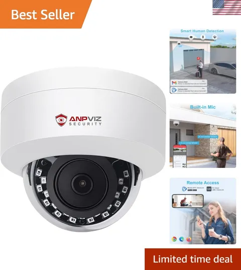 5MP PoE  Dome Camera with Audio/Mic,  Security Camera Outdoor Indoor, 98ft IR...