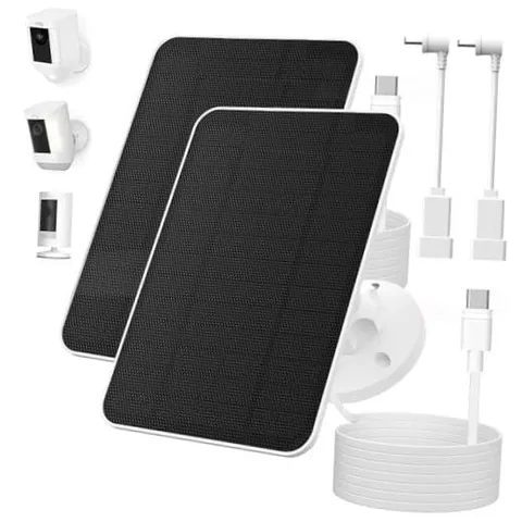 Solar Panel for Ring Camera, Outdoor Solar Charger for Security Cam |-pack 4w 2