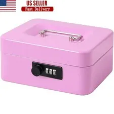 Durable Cash Box W/ Combination Lock Multi-Purpose Security Money & Medication
