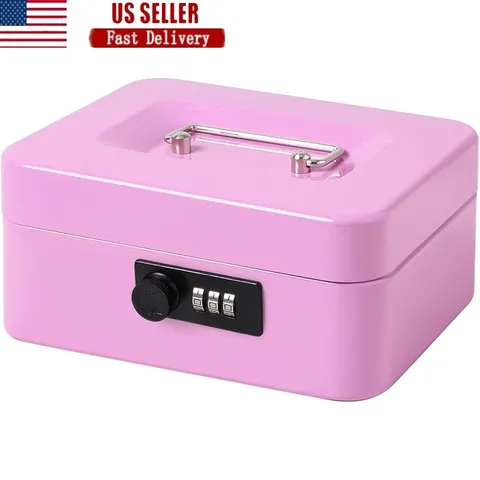 Durable Cash Box W/ Combination Lock Multi-Purpose Security Money & Medication