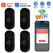 Tuya WiFi Vibration Sensor Glass Break Detector Alarm Real-Time Remote Control