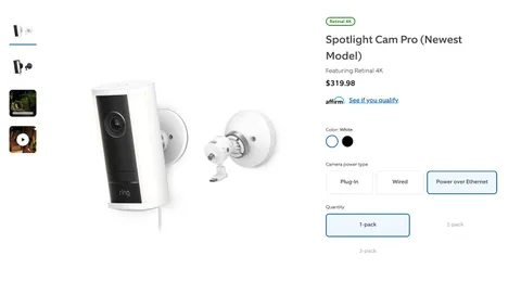 Ring - Spotlight Cam Pro - Retinal 4K - Power Over Ethernet PoE - BRAND NEW