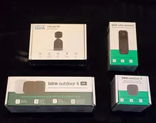 Blink Outdoor 4: 3 Outdoor Cams + Indoor Mini Pan-Tilt + Video Doorbell Complete