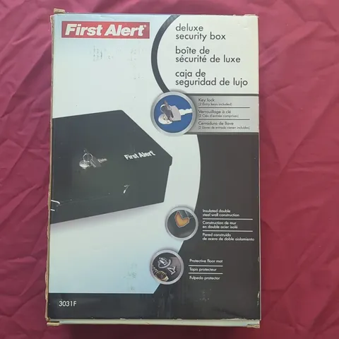 First Alert 3031F Security Box Key Lock Small Steel Black 2 Keys Insulated