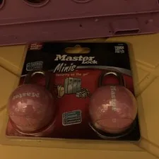 Two Pink Master Locks One Combination Locks Mini multipurpose￼ Ball Metal "NEW"!