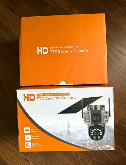 HD PTZ Wireless Wi‑Fi Solar Security Surveillance Camera w/ Night Vision PIR
