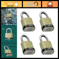 Heavy Duty Weatherproof Combination Padlocks - 4 Pack Resettable for Shed, Garag