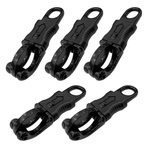 5 Pack Panic Snap Quick Release, Black | Fixed Eye, Zinc Alloy, for Get Back Whi