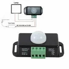 DC 12V-24V 8M Automatic Infrared PIR Motion Sensor Detector Switch For LED light