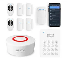 GRSICO 9 Piece  Wireless Home Alarm System 9-Piece Kit, WiFi Alarm System