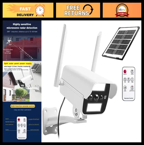 Solar Fake Security Camera with Motion Sensor, Sound & Light, Outdoor Dummy Cam,