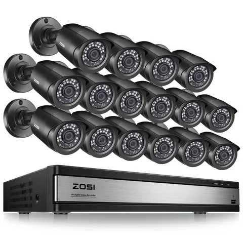 ZOSI 1080P HD Home Security Camera System 16CH 4IN1 DVR Night Vision 24/7 Record