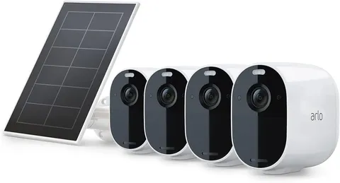 New Arlo Essential Spotlight 4 Rechargeable Security Cameras + 1 Solar Panel