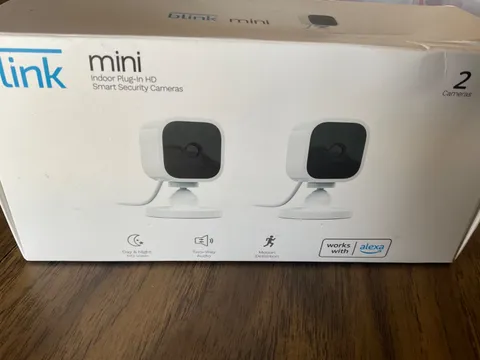 Blink Mini Indoor Plug In HD Smart Security Camera Set of 2 Works With Alexa