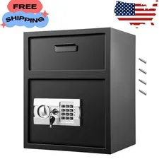 Steel Digital Safe - 1.7 Cubic Feet, Electronic Code Lock, Deposit Slot
