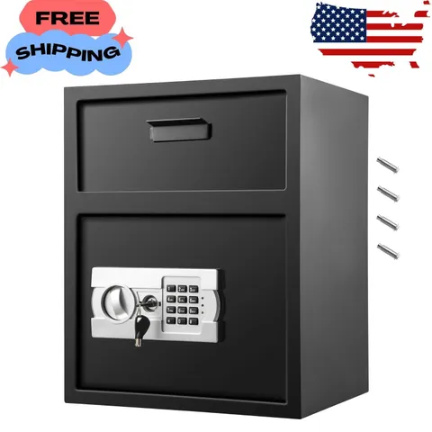 Steel Digital Safe - 1.7 Cubic Feet, Electronic Code Lock, Deposit Slot