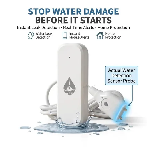 Smart WiFi Water Leak Sensor Flood Detector Alarm Home Water Security System