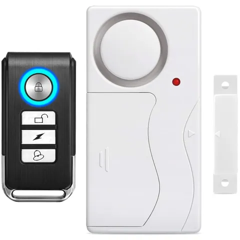 Wireless Door Alarm with Remote Control - 105dB Anti-Theft Security System