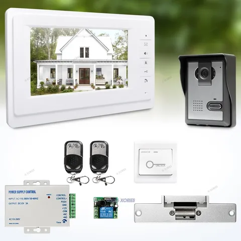 7" Wired Video Door Phone Intercom System with IR Night Vision for Home Security